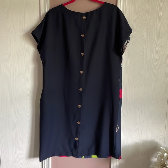 “Marisis” navy blue printed dress. Size L - Picture 2 of 8